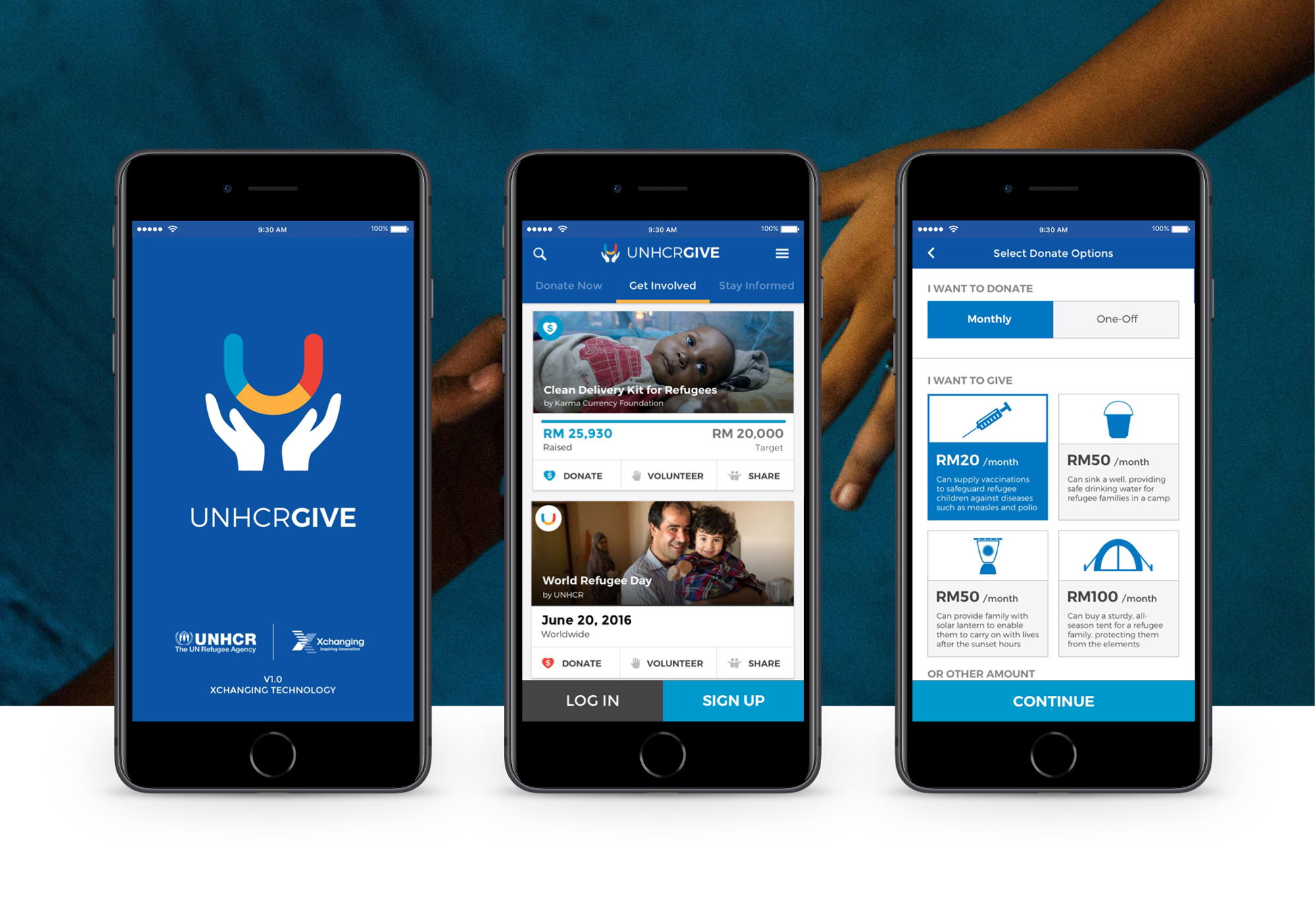 UNHCR Give mobile app