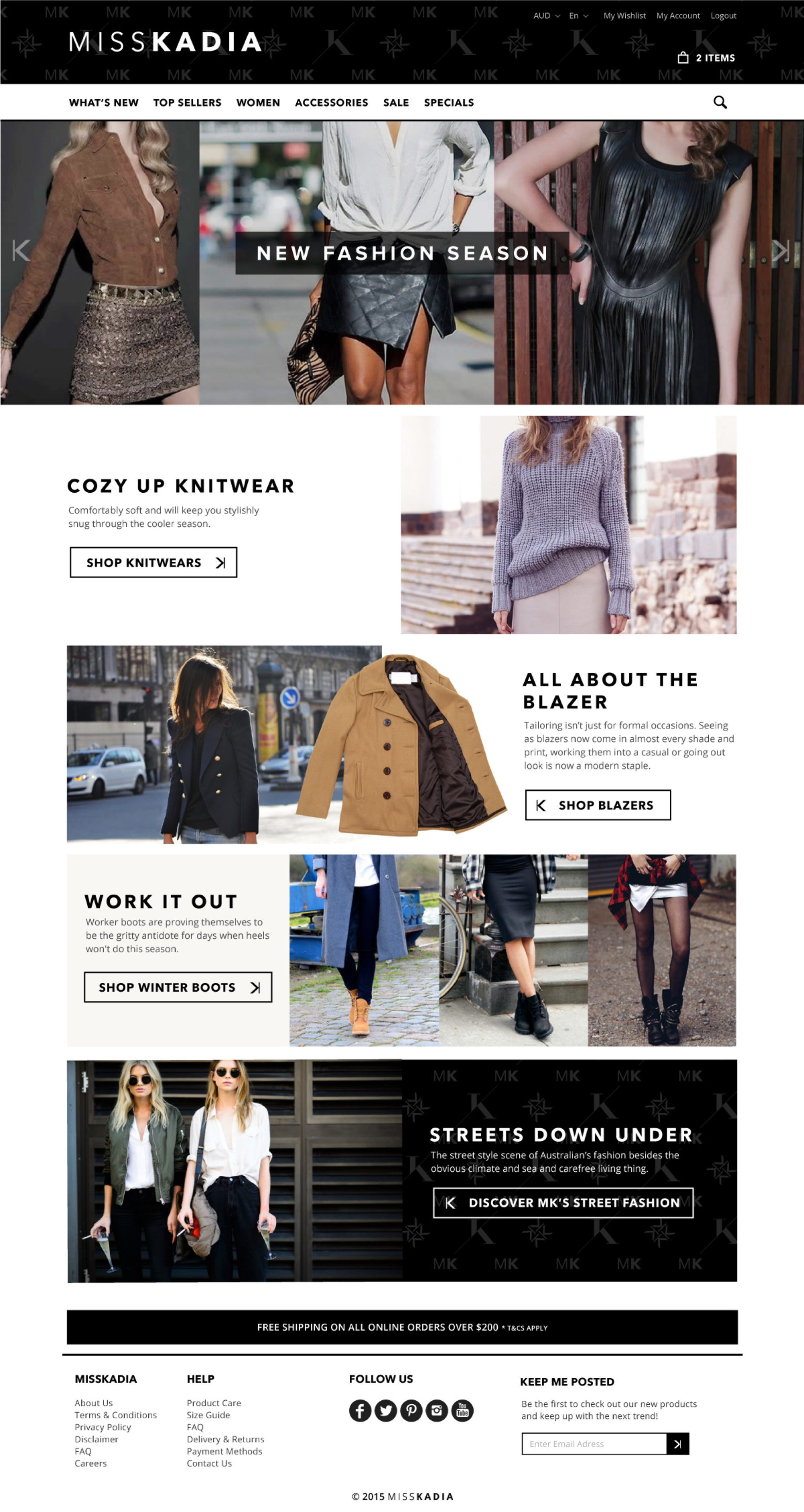 Miss Kadia website design