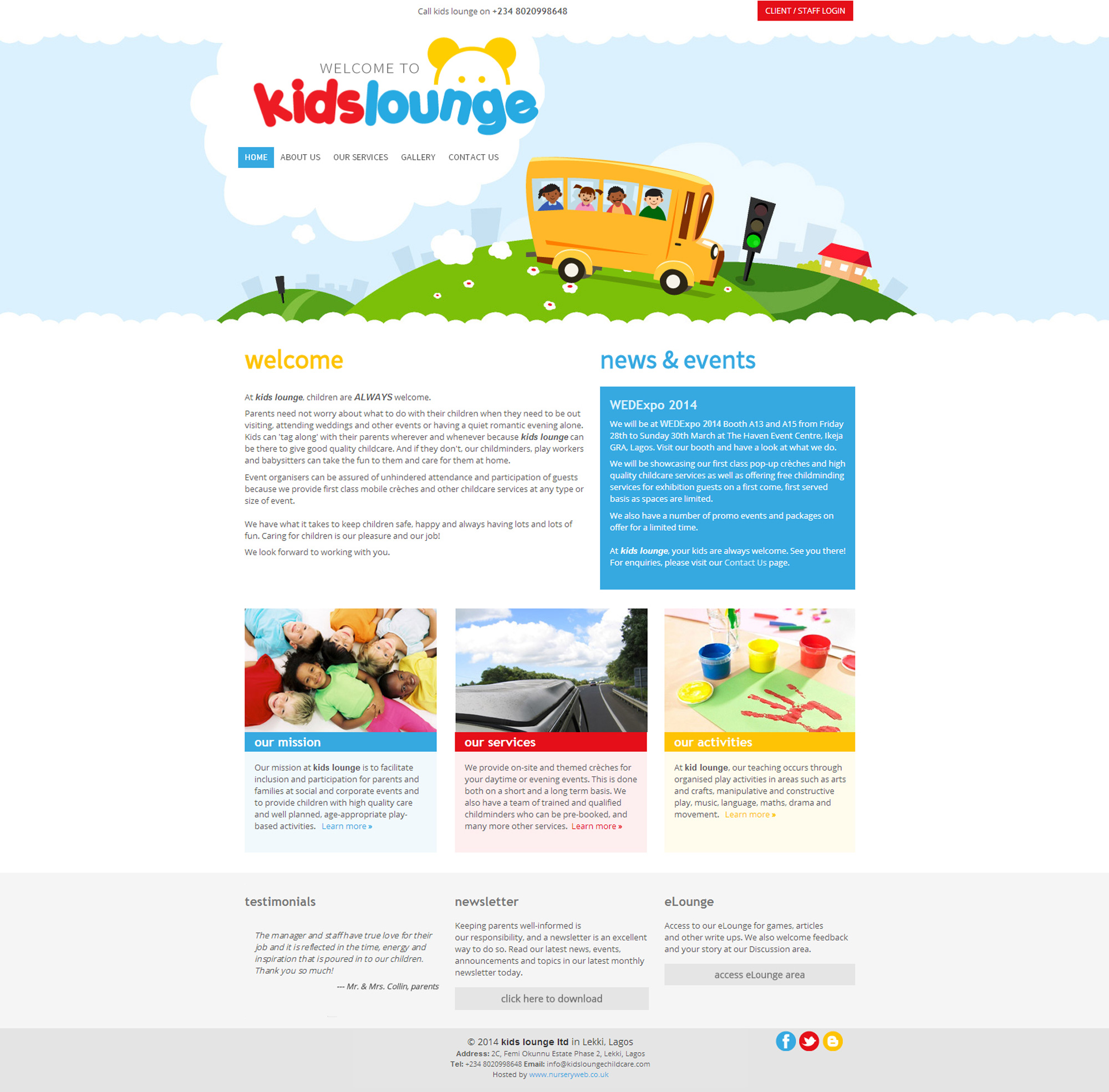Nursery website template