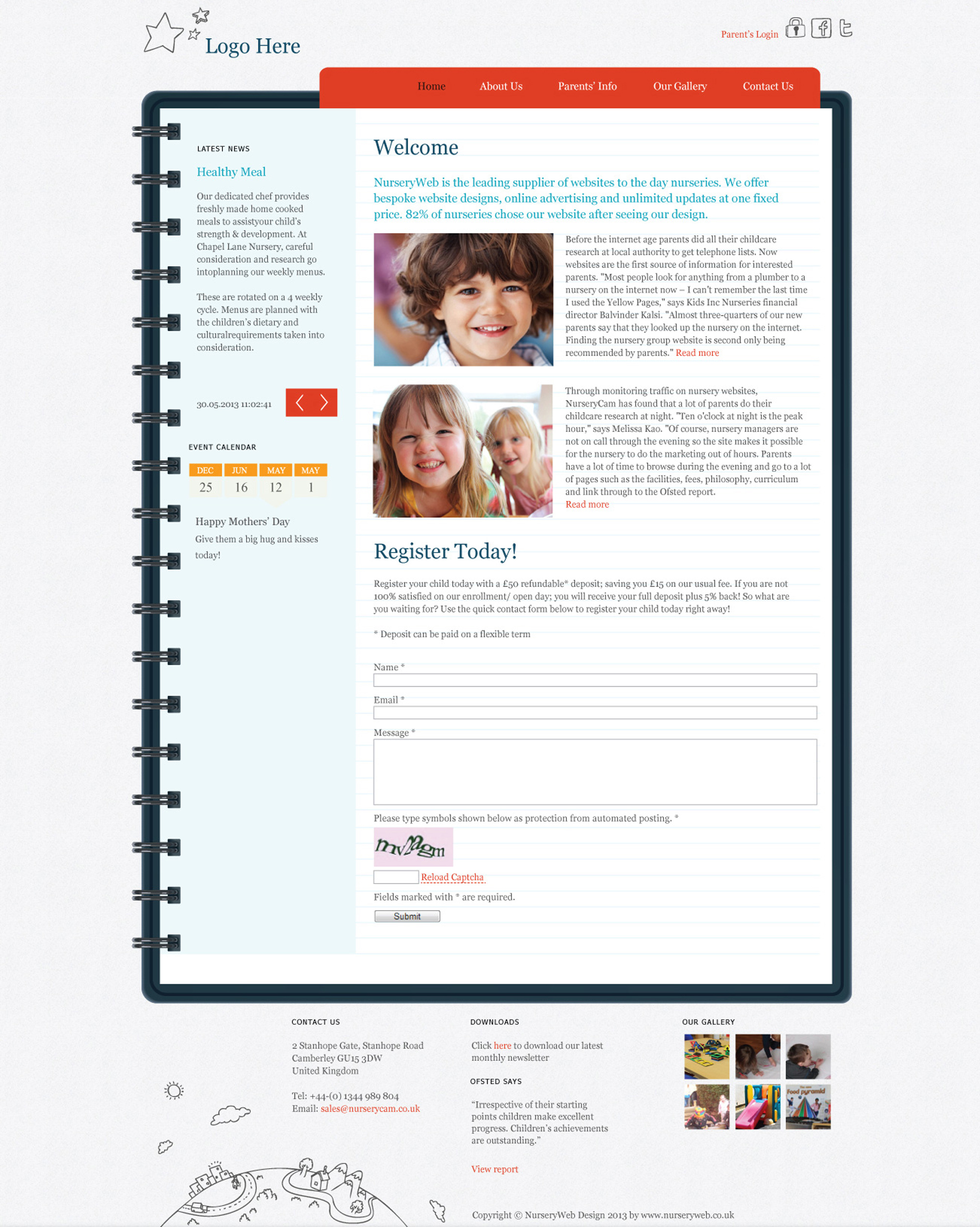 Nursery website template variation